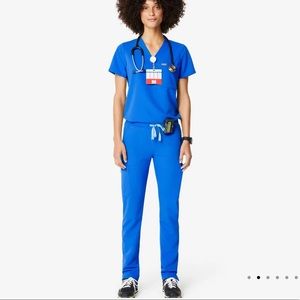 Figs Royal Blue Scrub set